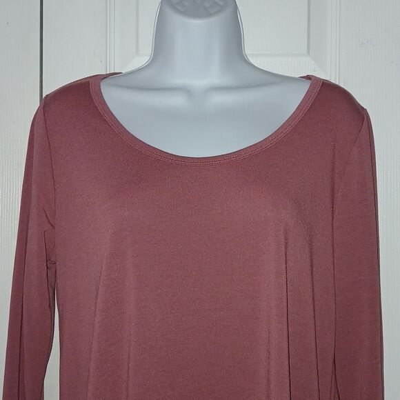 Lularoe mauve long sleeve high low shirt tunic Sz M NWOT - Picture 3 of 5